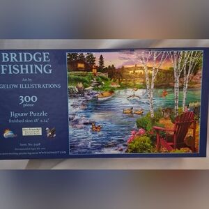 SunsOut "Bridge Fishing" 300 Piece Jigsaw Puzzle by Bigelow Illustrations